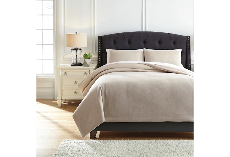 Bedding Sets Queen Mayda Beige Comforter Set by Signature Design by Ashley at Esprit Decor Home Furnishings